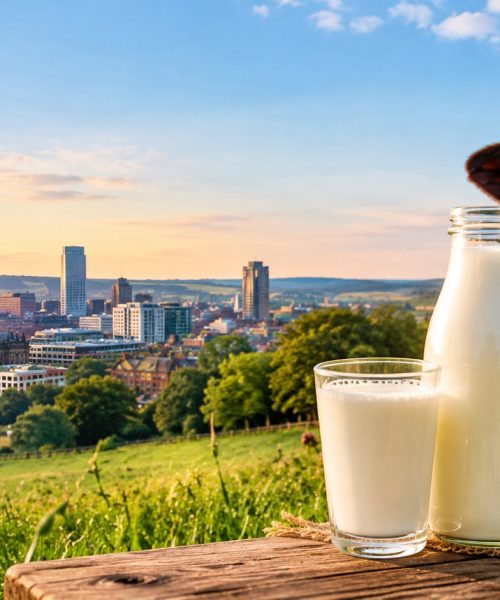 Milk, Meadows, and Leeds Skyline